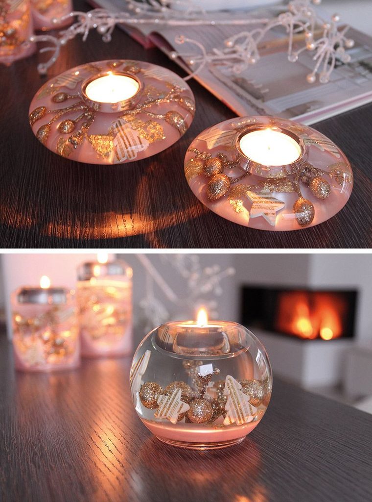Homedesignshop.cz - Vánoční skleněný svícen na čajovou svíčku Rosa, 4x11 cm  - GILDE - Vánoční svícny - Vánoce - Eshop s interierovými doplňky