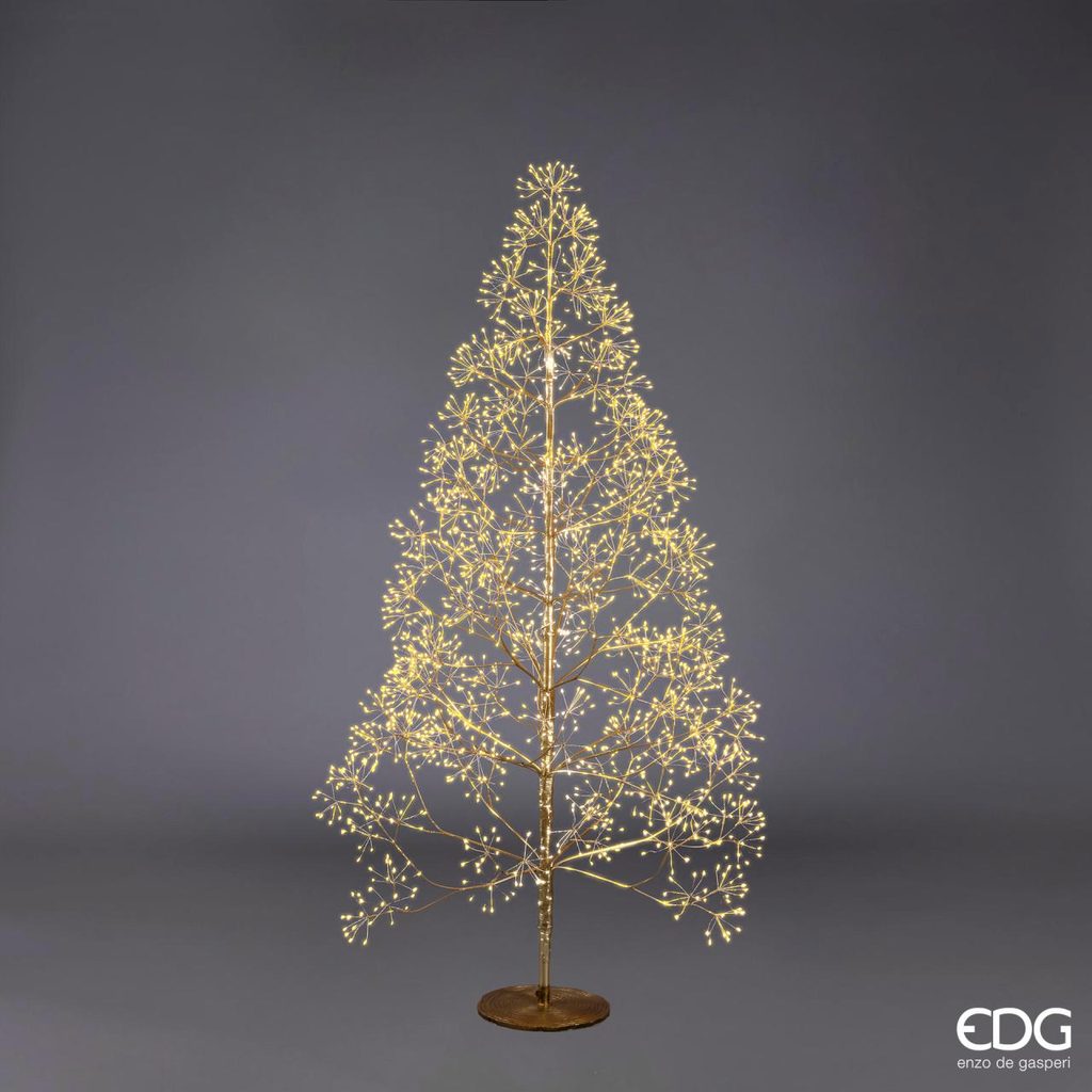 Homedesignshop.cz - Vánoční dekorace světelný strom 2100 LED zlatý, 180 cm  - EDG - Vánoční dekorace - Vánoce - Eshop s interierovými doplňky
