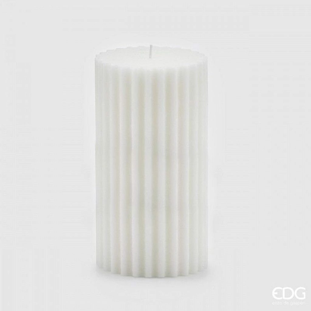 Homedesignshop.sk - Rustikálnych vonná sviečka bavlna biela, 20x10 cm - EDG  - Dekoratívne sviečky - Bytové doplnky - Eshop s interiérovými doplnkami