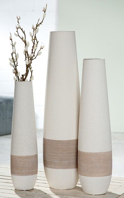 Keramická váza Olbia krémovo-hnědá, 46x12 cm - GILDE - Vázy a mísy - Bytové  doplňky - Eshop s interierovými doplňky - Homedesignshop.cz