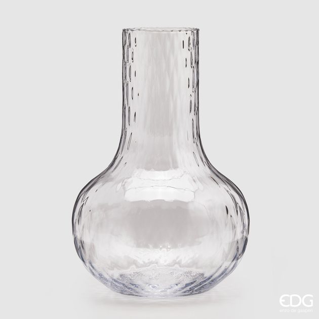 Homedesignshop.cz - Skleněná váza s hrdlem Collo čirá, 37x26 cm - EDG - Vázy  a mísy - Bytové doplňky - Eshop s interierovými doplňky