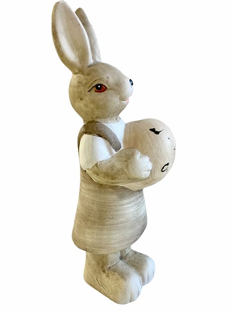 Velikonoční dekorace keramický zajíček s vejcem hnědý, 8x7x21cm - STORGE -  Dekorace - Velikonoce - Eshop s interierovými doplňky - Homedesignshop.cz