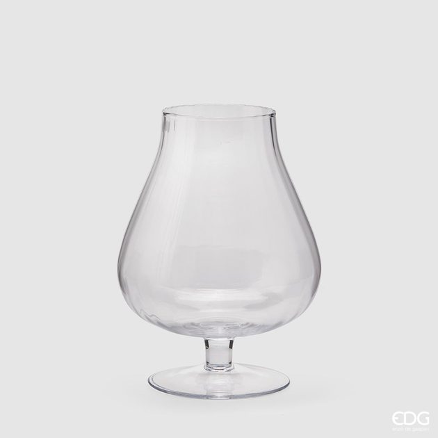 Homedesignshop.cz - Skleněná váza na noze Optica, 30x21 cm - EDG - Vázy a  mísy - Bytové doplňky - Eshop s interierovými doplňky
