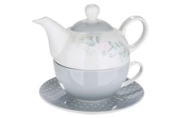 Porcelánová čajová konvice s šálkem pro jednoho Botanic Chic, 15x16 cm -  GILDE - Konvice a hrnky na čaj - Káva a čaj - Eshop s interierovými doplňky  - Homedesignshop.cz