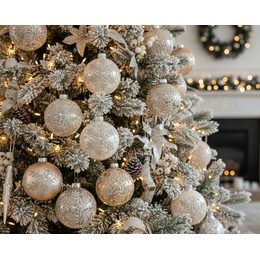 Vianočná dekorácia anjel Megie v kabáte champagne, 22x20x70 cm