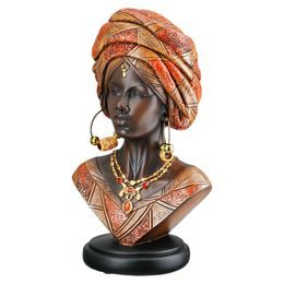 Dekorace figura hlava Afričanka Namibian, 11x15x27 cm