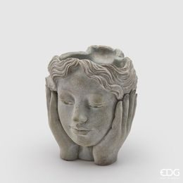 Kameninová váza hlava ženy, 21x17 cm