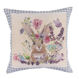 Velikonoční gobelínový potah na polštář Flower Bunny, 45x45cm