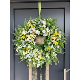 Jarní dekorace věnec na dveře třešeň bílo-růžový, 40-45 cm