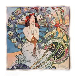 Hedvábný šátek Monaco Monte Carlo 52x52cm, Alfons Mucha