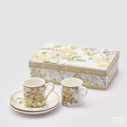 Porcelánový šálek s podšálkem na espresso 2ks Flower Garden, 100 ml