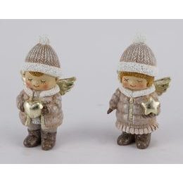 Vánoční dekorace andělíček chlapeček/holčička 1ks, 6x4x11,5 cm