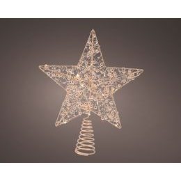 Vianočná dekorácia strieborná špička na stromček, 5x20x23 cm