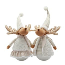 Vianočná dekorácia figúrka soba Renna bielo-béžová 1ks, 55cm