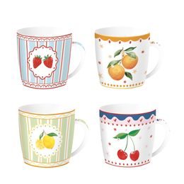 Porcelánový hrnek Fruit Mania 350ml v plechové dóze 1ks, Easy Life