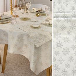 Vánoční běhoun na stůl Diamanti 50x140 cm bílo-stříbrný, Sander
