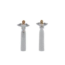 Dekorace figura anděl Anna mátový se stříbrnými křídly 1ks, 16 cm