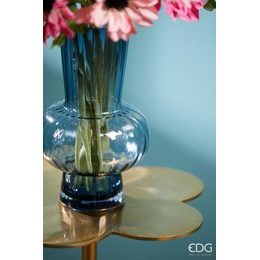Skleněná váza Sfera modrá, 45x26 cm
