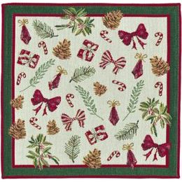 Vianočné gobelínové prestieranie na stôl Xmas Ornaments 32x32cm, Sander