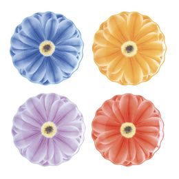 Jarní sada talířů gerbery pestré 4ks Bouquet 21 cm, Easy Life