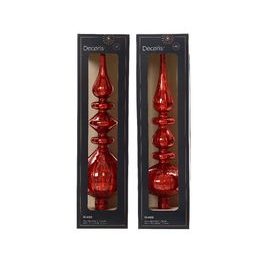 Vianočná sklenená ozdoba perníček červená 1ks, 8 cm