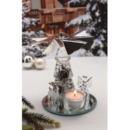 Vánoční skleněný svícen na čajovou svíčku Winter Story