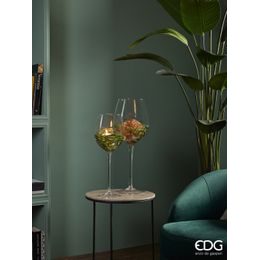 Skleněná váza/svícen ve tvaru sklenice, 50x19 cm