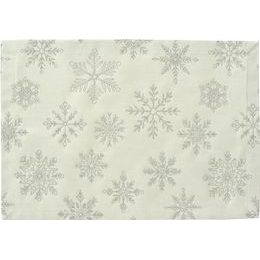 Vianočné prestieranie Cristallo Luce bielo-strieborné 35x50 cm, Sander