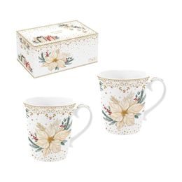 Vánoční porcelánová sada 2 hrnků White Elegance 275ml, Easy Life