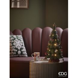 Vánoční dekorace stromeček s ozdobami s osvětlením, 52 cm