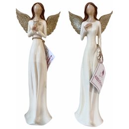 Anděl Lea krémová / zlatá, 23x9x5 cm