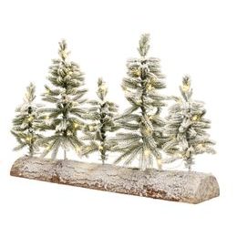 Vánoční dekorace zasněžené stromy s LED osvětlením, 50x12x30 cm