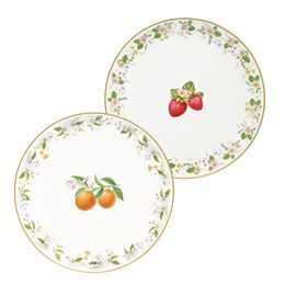 Porcelánová sada talířů 2ks Fancy Fruit jahoda/pomeranč 16 cm, Easy Life