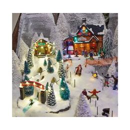 Vianočná dekorácia hracia skrinka kolotoč, 16x12 cm
