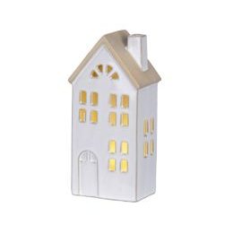 Keramická dekorace domeček s LED osvětlením, 6,8x10,3x20,5cm