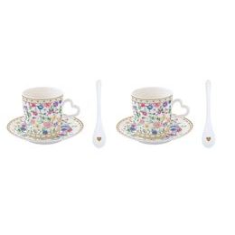 Porcelánová súprava šálok na espresso s lyžičkami Mon Amour 100 ml, Easy Life