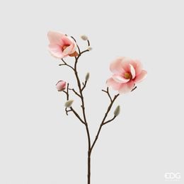 Umělá květina větvička magnolie světle růžová, 53 cm