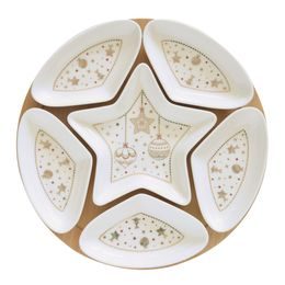 Vánoční porcelánový servírovací podnos White Elegance 35x15cm, Easy Life