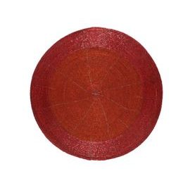 Vianočné okrúhle prestieranie červené korálky, 35x0,1cm