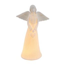Vánoční dekorace keramický anděl s LED osvětlením, 18x10,5x29 cm