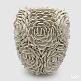 Keramická váza Chakra Conchiglie mušle krémová, 37x32 cm