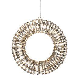 Vianočná dekorácia hviezda s LED svetlami a blikajúcim efektom zlatá, 8x38 cm