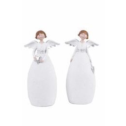 Anjel baculka v šatách biely, 11x23,5x6cm