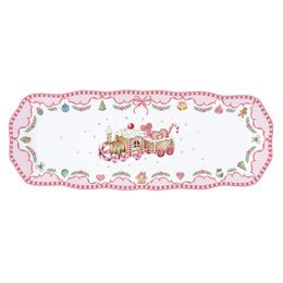 Vánoční porcelánový podnos s vláčkem Sweet Christmas 37x14cm, Easy Life