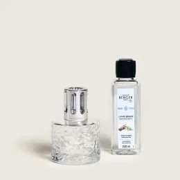 Maison Berger Paris - Dárková sada: Katalytická lampa Mirage transparentní+ Čistý bílý čaj, 250 ml