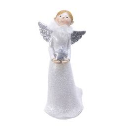 Vianočná figúrka anjel na mesiaci svietici, 12 cm