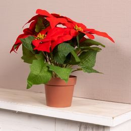 Vánoční dekorační větvička cesmína s bobulemi, 10x30x68cm