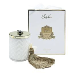 Côte Noire - Herringbone svíčka se střapcem, Kokosová sušenka