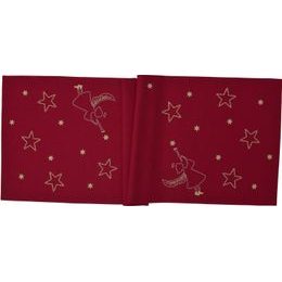 Vánoční běhoun na stůl Stardust červený 50x150cm, Sander