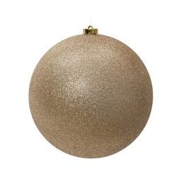 Vánoční plastová ozdoba champagne s flitry, 25 cm